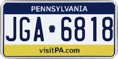 PA license plate JGA6818