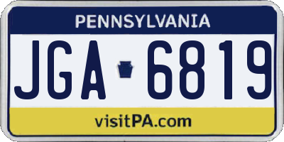 PA license plate JGA6819