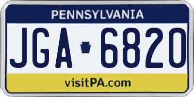 PA license plate JGA6820