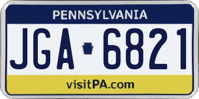 PA license plate JGA6821