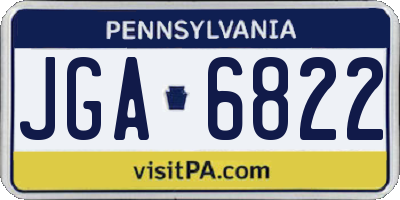 PA license plate JGA6822