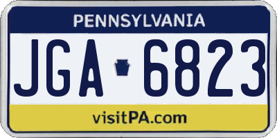 PA license plate JGA6823