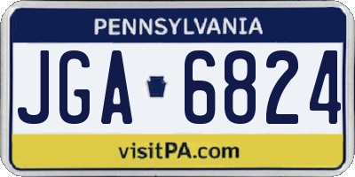 PA license plate JGA6824