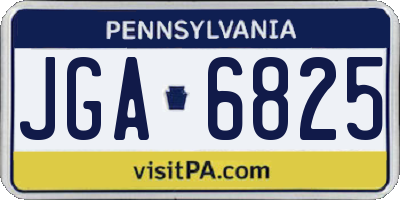 PA license plate JGA6825