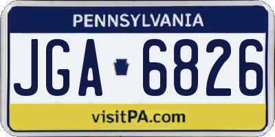 PA license plate JGA6826