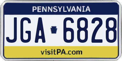 PA license plate JGA6828