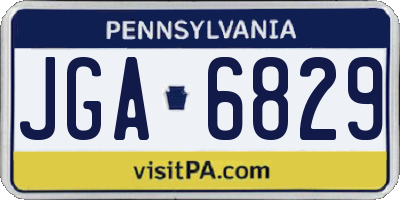 PA license plate JGA6829