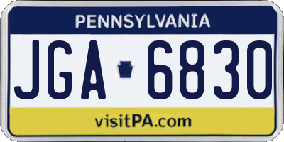PA license plate JGA6830