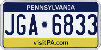 PA license plate JGA6833