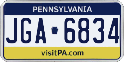 PA license plate JGA6834