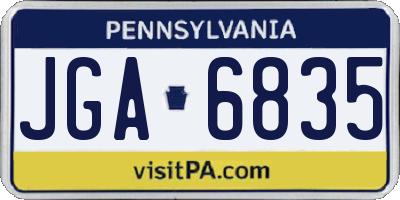 PA license plate JGA6835