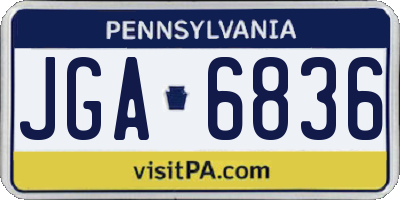 PA license plate JGA6836