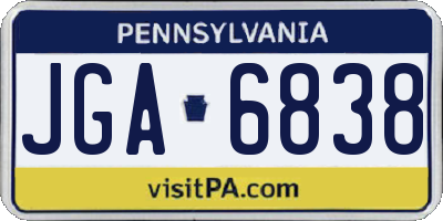 PA license plate JGA6838