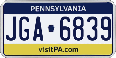 PA license plate JGA6839