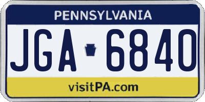 PA license plate JGA6840