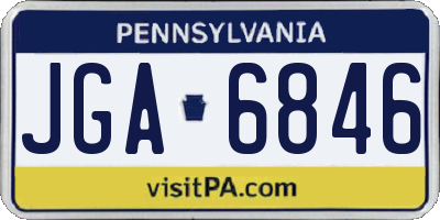 PA license plate JGA6846