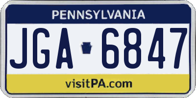 PA license plate JGA6847