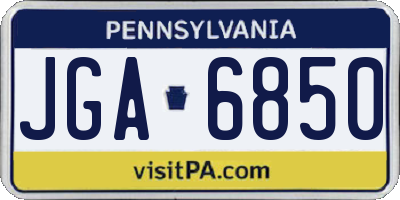 PA license plate JGA6850