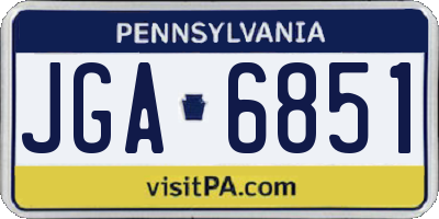 PA license plate JGA6851
