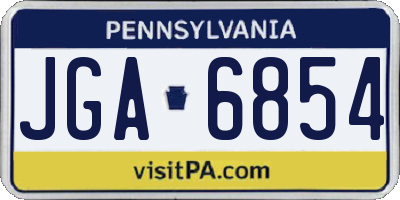PA license plate JGA6854
