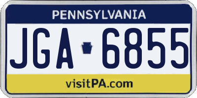 PA license plate JGA6855