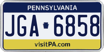 PA license plate JGA6858