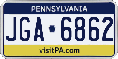 PA license plate JGA6862