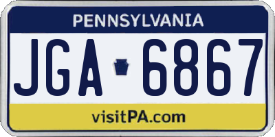 PA license plate JGA6867