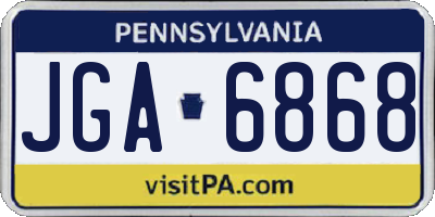 PA license plate JGA6868