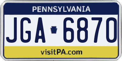 PA license plate JGA6870