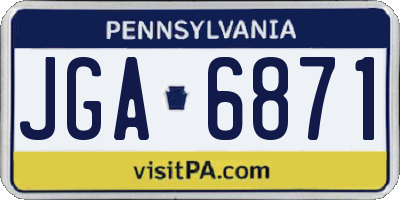 PA license plate JGA6871
