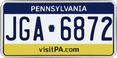 PA license plate JGA6872