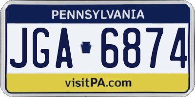 PA license plate JGA6874