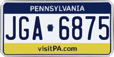 PA license plate JGA6875