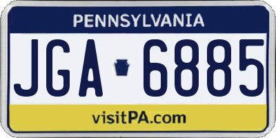 PA license plate JGA6885