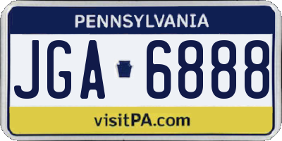 PA license plate JGA6888