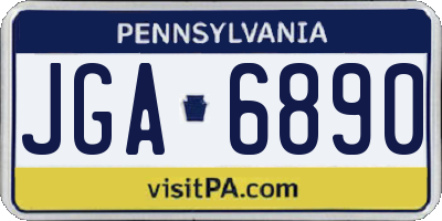 PA license plate JGA6890