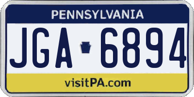 PA license plate JGA6894