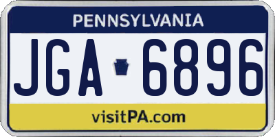 PA license plate JGA6896