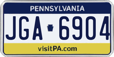 PA license plate JGA6904