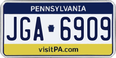 PA license plate JGA6909