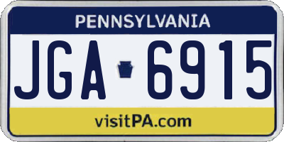 PA license plate JGA6915