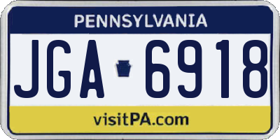 PA license plate JGA6918