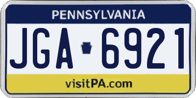 PA license plate JGA6921