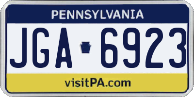 PA license plate JGA6923