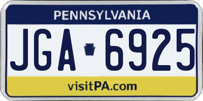 PA license plate JGA6925