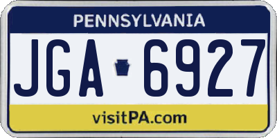 PA license plate JGA6927