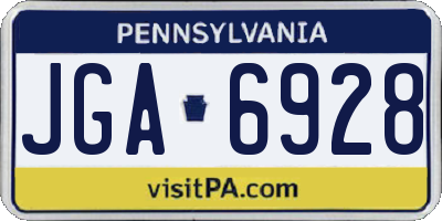 PA license plate JGA6928
