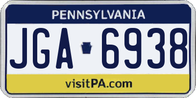 PA license plate JGA6938