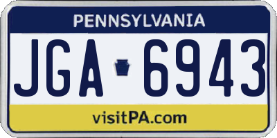 PA license plate JGA6943